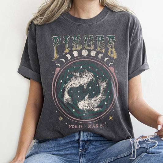 Pisces Zodiac Comfort Colors Tees, Horoscope, Astrology