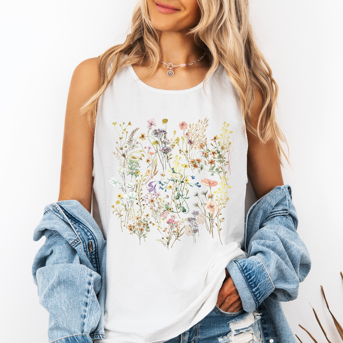 Pressed Flowers, Delicate, Gorgeous, Unique, Nature Comfort Colors Tank Top