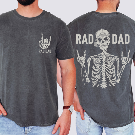 Rad Dad, Skeleton, Father's Day, Husband, Guy Gift, Brother, Comfort Colors T-Shirt