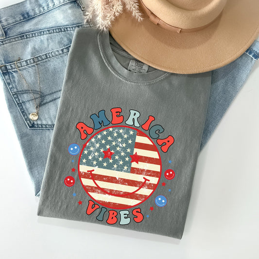 Retro America Vibes, Patriotic, 4th of July Tshirt Comfort Colors T-Shirt