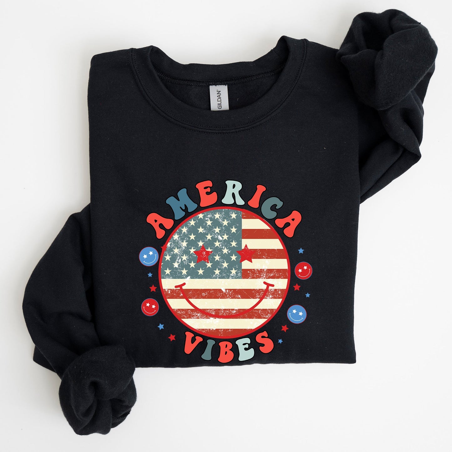 Retro America Vibes, Patriotic, 4th of July Sweatshirt