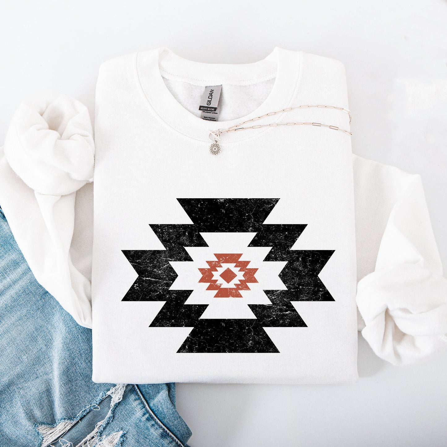Retro Aztec, Western, Country, Cowboy, Desert Sweatshirt