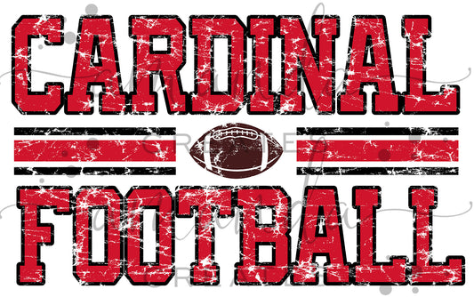 Vintage Style Cardinal Football Digital Design (PNG and JPG)