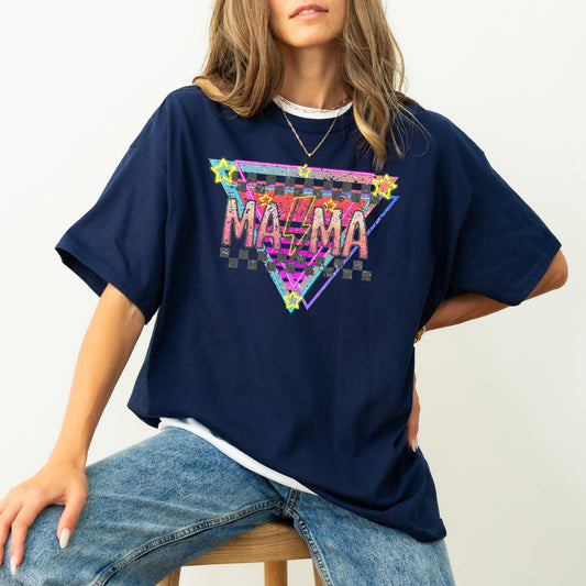 Retro Mama, 80s Style, Colorful, Vintage, Mom, Mother, Baby Shower, Pregnant, Tshirt Comfort Colors T-Shirt