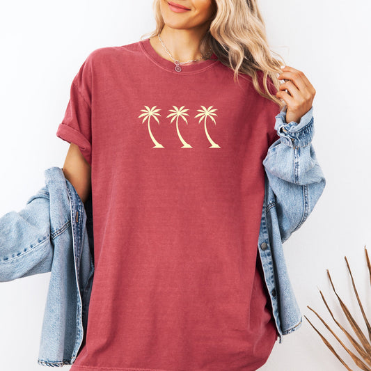 Retro Minimalist Palm Trees, Summer, Beach, Classic Comfort Colors T-Shirt