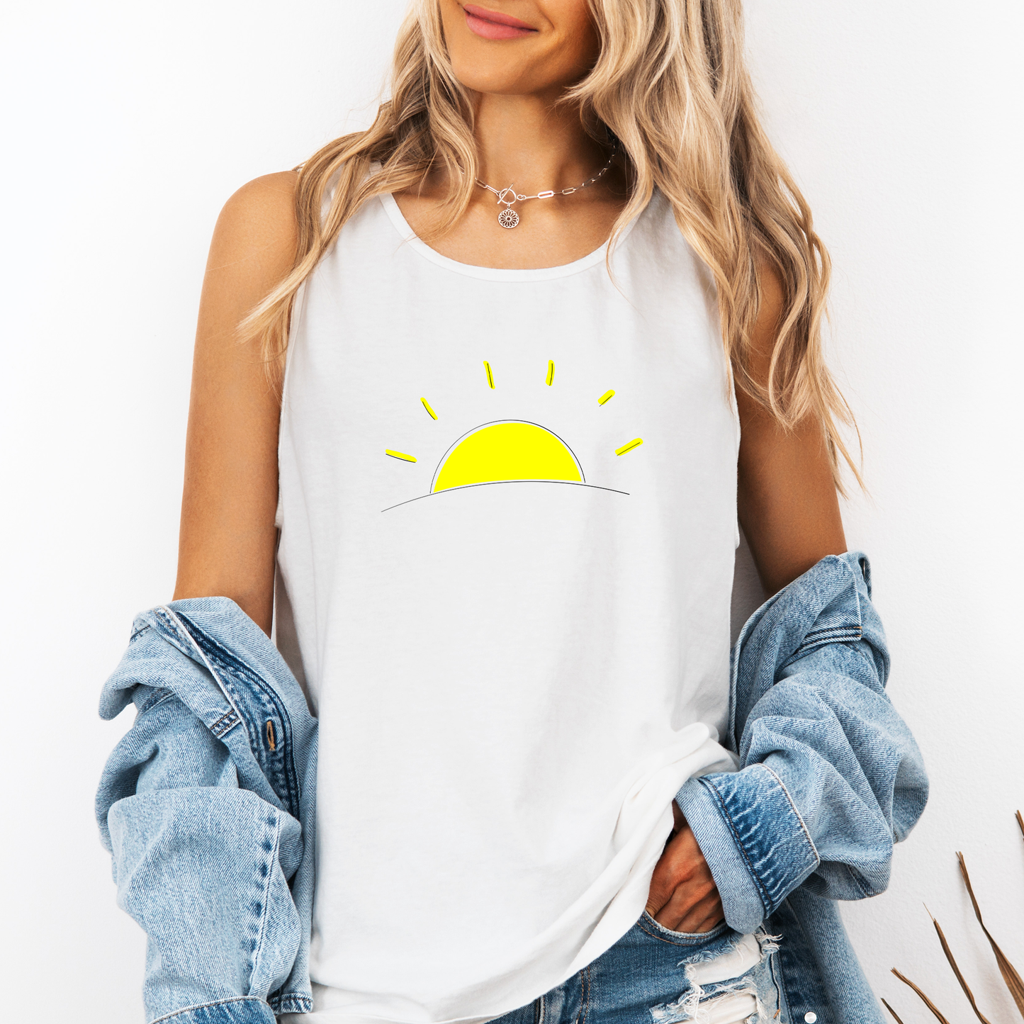Retro Minimalist Sunset, Summer, Beach, Hot Girl Summer, Sunshine Comfort Colors Tank Top