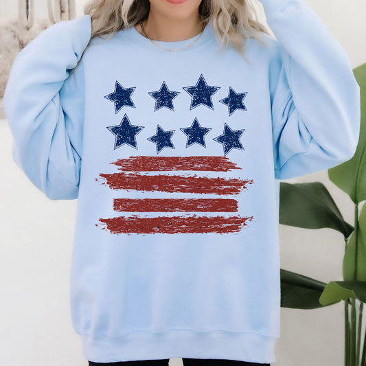 Retro Stars and Stripes, Patriotic, America, 4th of July Sweatshirt