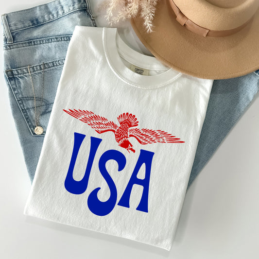 Retro USA, Eagle, America, Patriotic, 4th of July Tshirt Comfort Colors T-Shirt