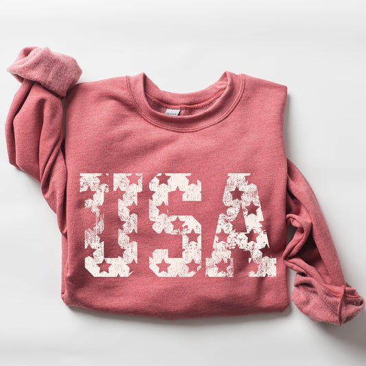 Retro, USA Stars, Patriotic, America, 4th of July Sweatshirt