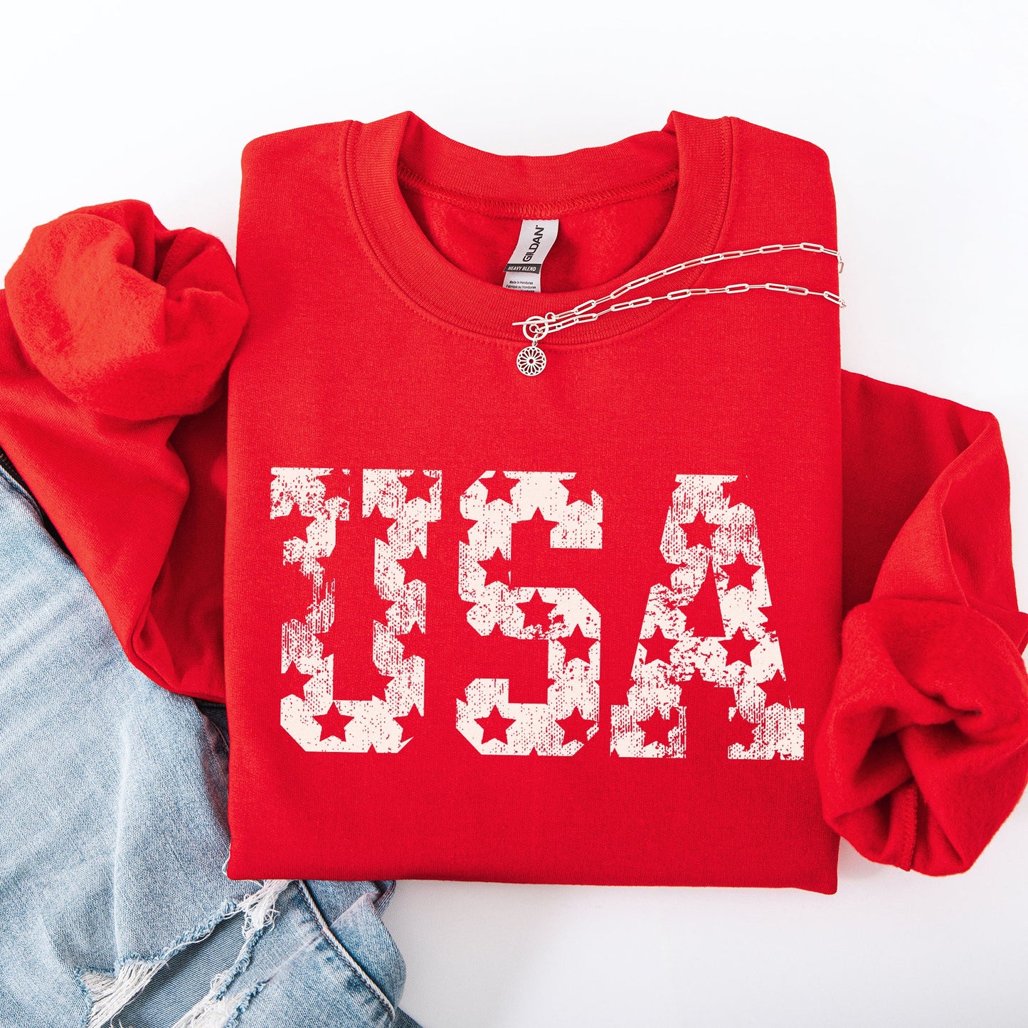 Retro, USA Stars, Patriotic, America, 4th of July Sweatshirt