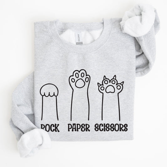Rock, Paper, Scissors, Cat Mom, Cat Funny, Feline, Pet Sweatshirt