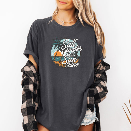 Salt Water and Sunshine, Summer, Beach, Comfort Colors T-Shirt