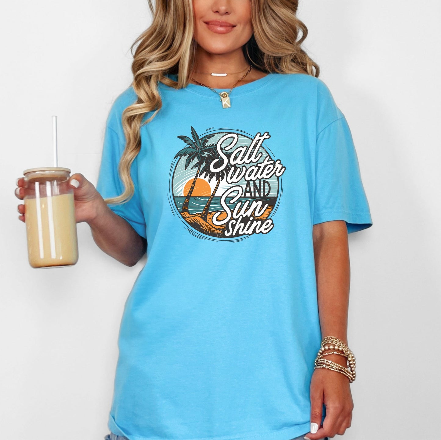Salt Water and Sunshine, Summer, Beach, Comfort Colors T-Shirt