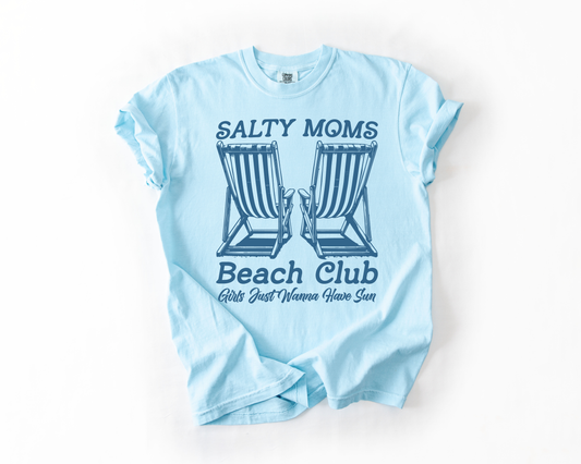 Salty Moms, Beach, Summer, Travel, Vacation, Holiday, Sun, Comfort Colors T-Shirt