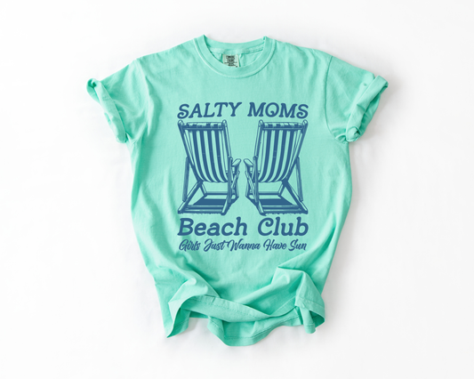 Salty Moms, Beach, Summer, Travel, Vacation, Holiday, Sun, Comfort Colors T-Shirt