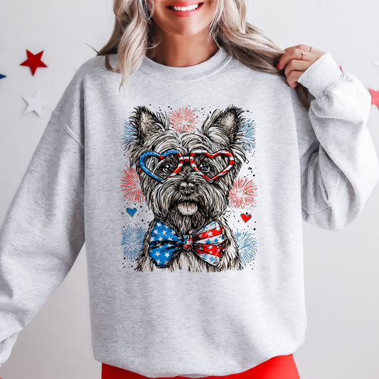 Scottish Terrier Patriotic Dog, USA, America, Pet Lover, 4th of July Sweatshirt