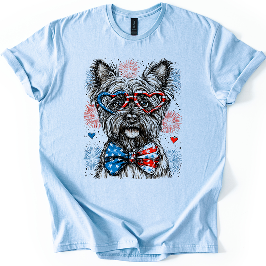 Scottish Terrier Patriotic Dog, USA, America, Pet Lover, 4th of July, Soft Style T-Shirt