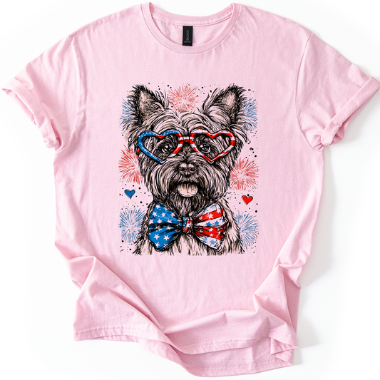 Scottish Terrier Patriotic Dog, USA, America, Pet Lover, 4th of July, Soft Style T-Shirt