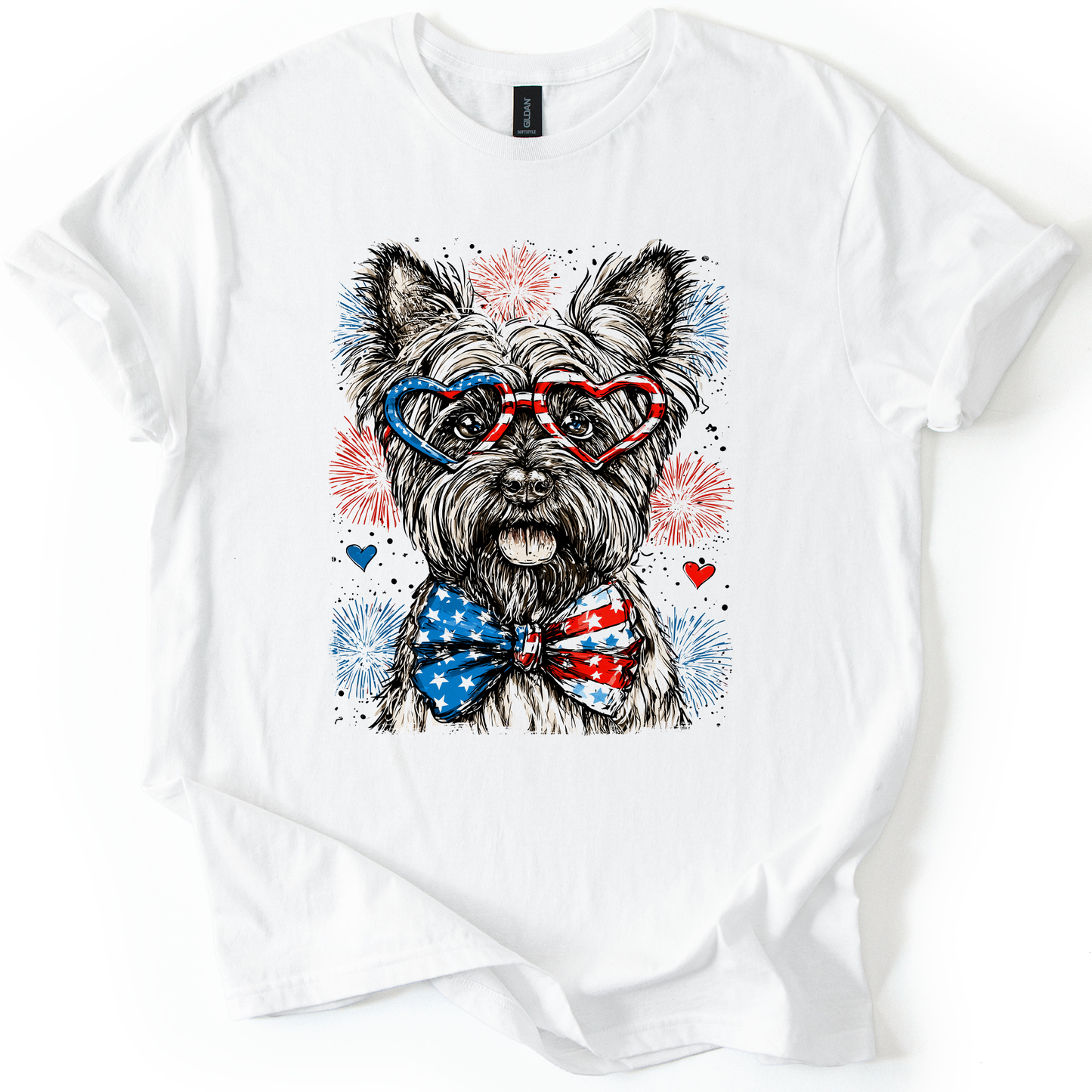 Scottish Terrier Patriotic Dog, USA, America, Pet Lover, 4th of July, Soft Style T-Shirt
