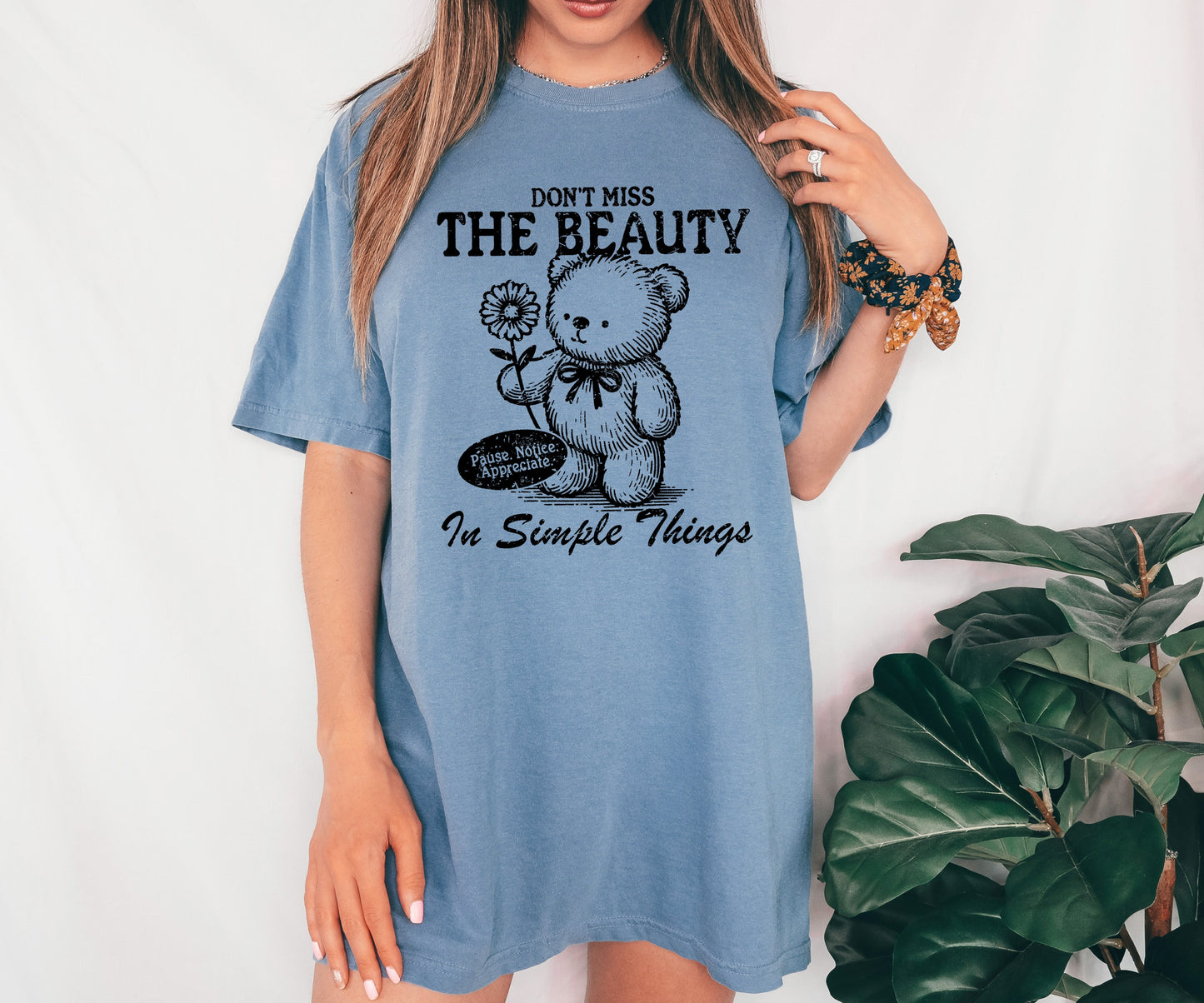 Simple Things, Beautiful, Teddy Bear, Mental Health, Meme, Aesthetic, Tshirt Comfort Colors T-Shirt
