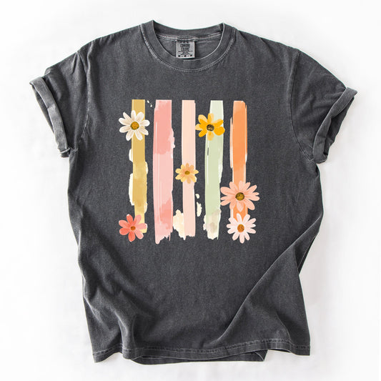Spring Floral Brush Strokes, Pastel, Girly, Cute, Adorable Tshirt Comfort Colors T-Shirt