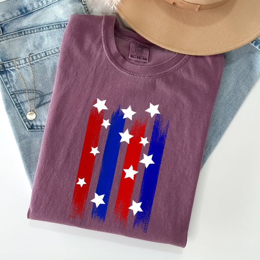 Stars, Strips, Red White Blue, Patriotic, America, Tshirt Comfort Colors T-Shirt