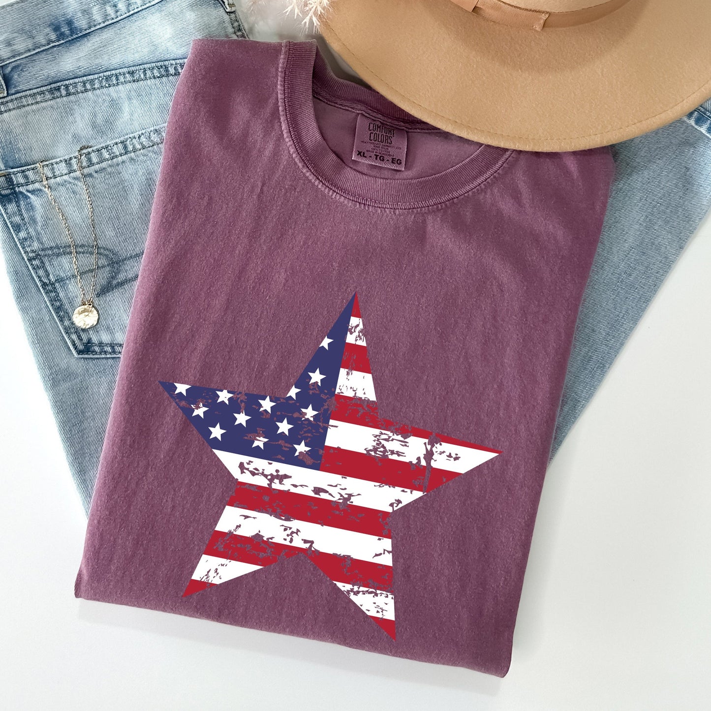 Stars and Stripes, Flag, Patriotic, 4th of July Tshirt Comfort Colors T-Shirt