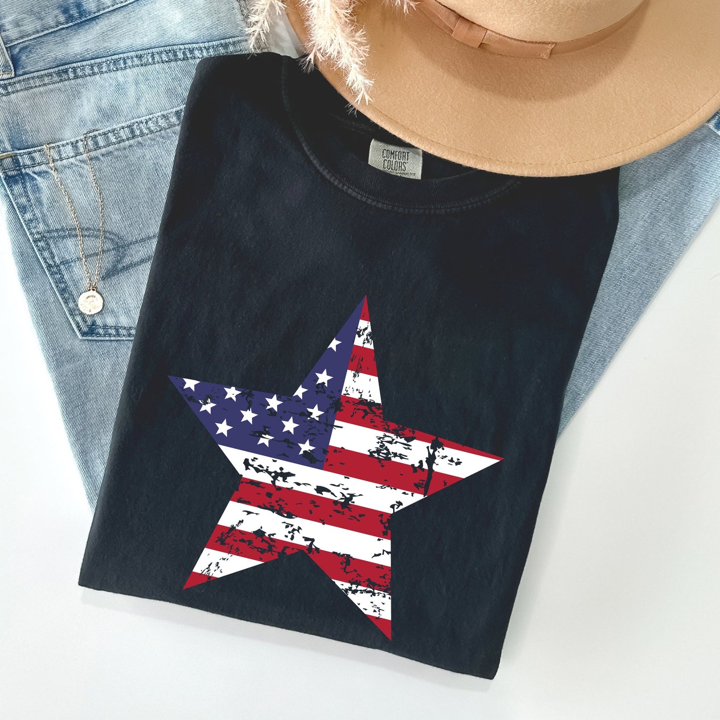 Stars and Stripes, Flag, Patriotic, 4th of July Tshirt Comfort Colors T-Shirt
