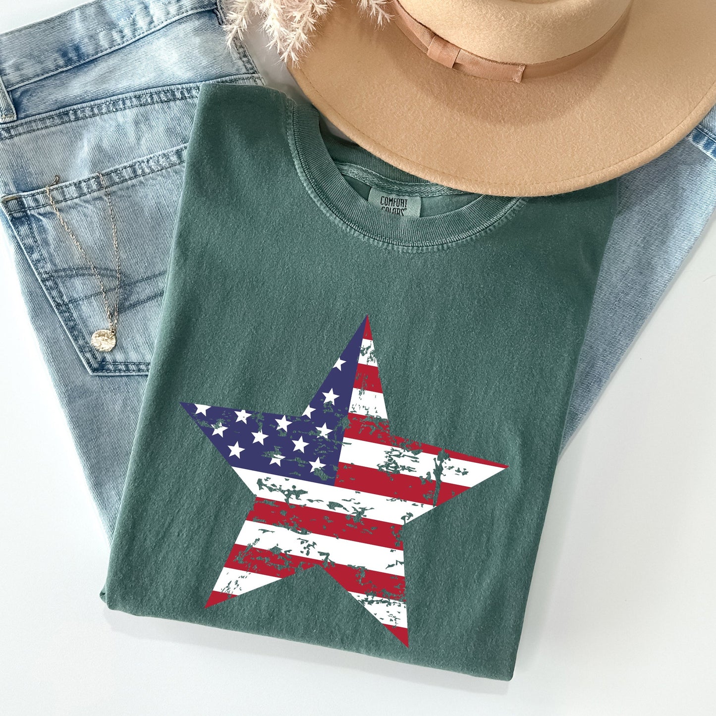 Stars and Stripes, Flag, Patriotic, 4th of July Tshirt Comfort Colors T-Shirt