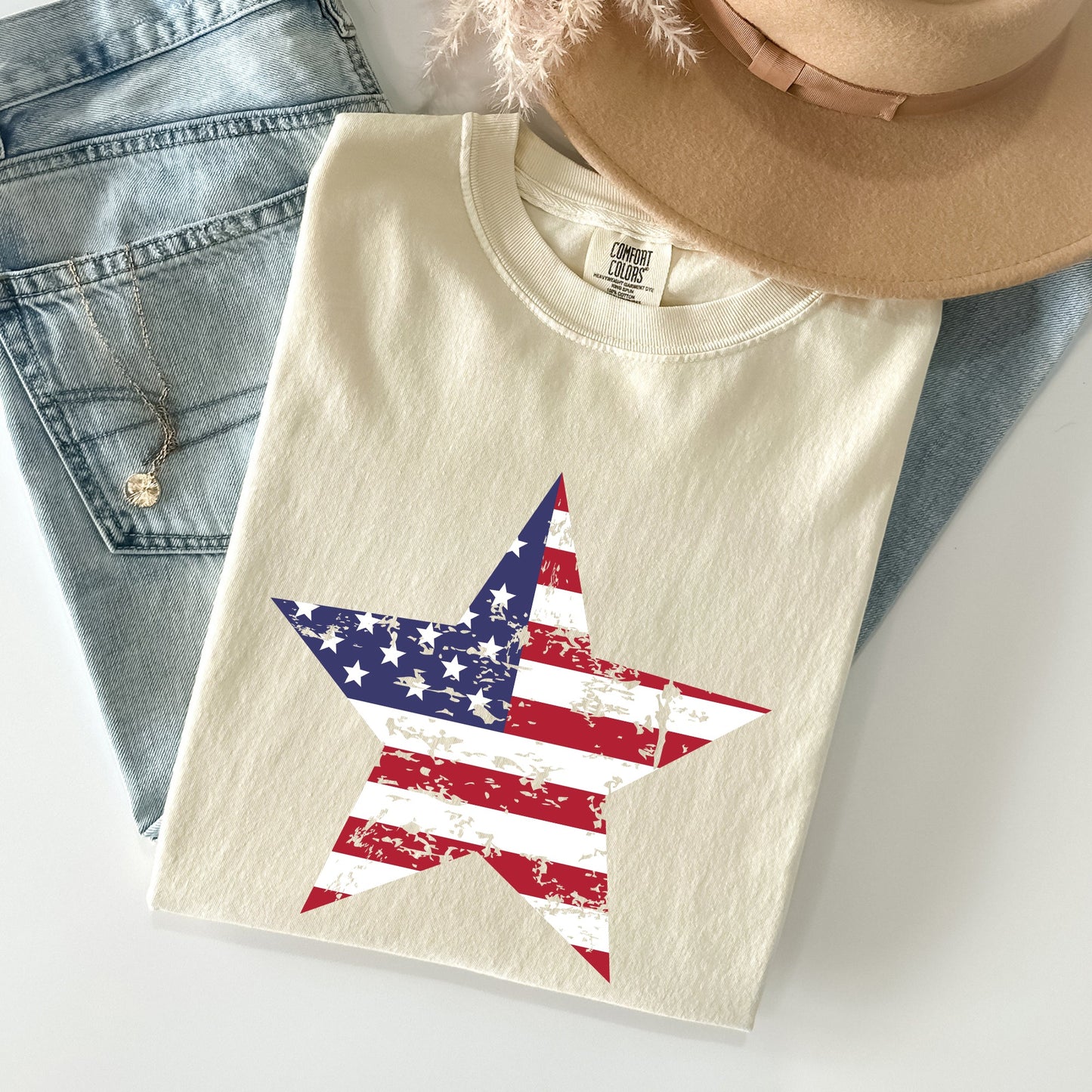 Stars and Stripes, Flag, Patriotic, 4th of July Tshirt Comfort Colors T-Shirt