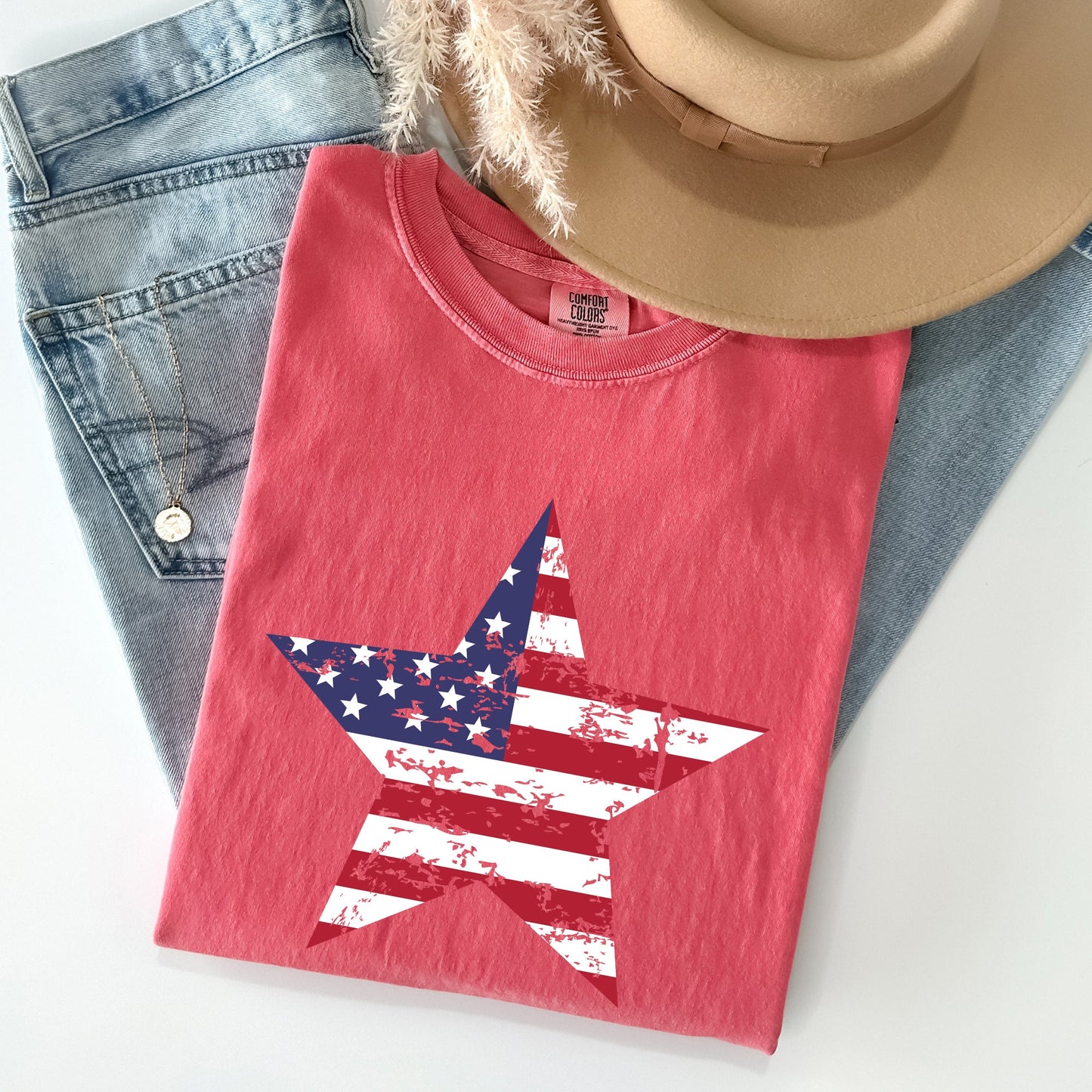 Stars and Stripes, Flag, Patriotic, 4th of July Tshirt Comfort Colors T-Shirt