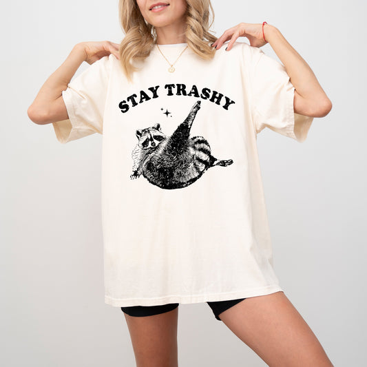 Stay Trashy, Raccoon, Aesthetic, Funny, Meme, Tshirt Comfort Colors T-Shirt