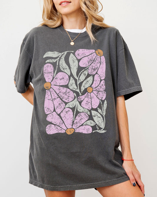 Summery, Gorgeous Abstract Flowers, Boho Floral Design, Summer Vibes, Gardening, Festival, Nature Shirt Comfort Colors T-Shirt