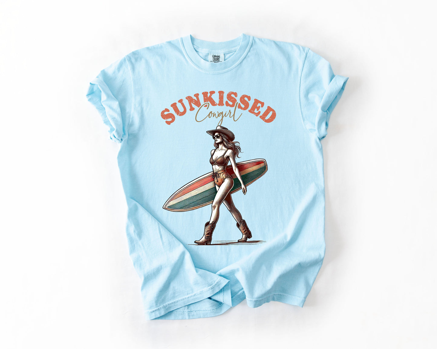 Sun Kissed Cowgirl, Summer, Beach, Sea Life, Outdoor, Travel, Western, Country, Comfort Colors T-Shirt