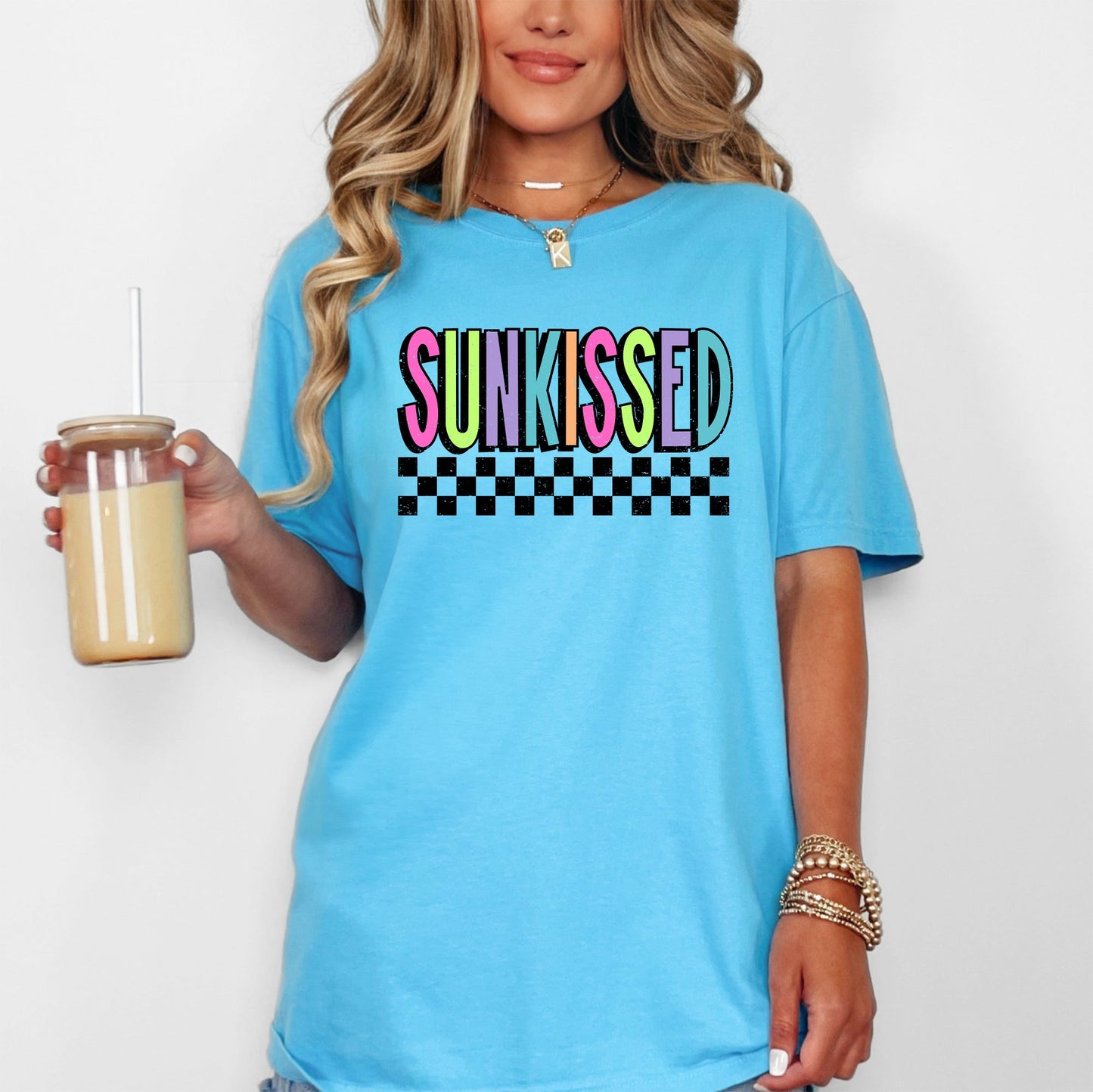 Sunkissed, Retro Checkered, Beach, Summer, Comfort Colors T-Shirt