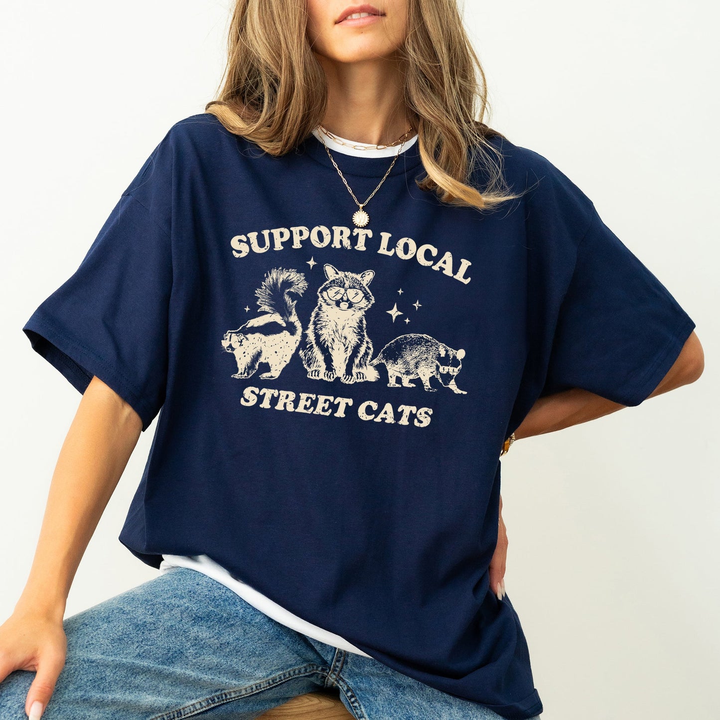 Support Local Street Cats, Raccoon, Skunk, Possum, Meme, Funny, Aesthetic, Comfort Colors Tshirt