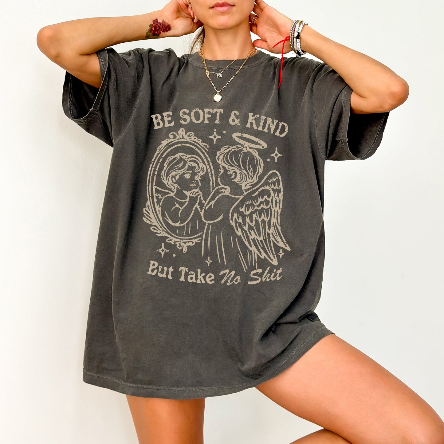 Take No Shit, Angel, Funny, Aesthetic, Meme, Be Kind, Tshirt Comfort Colors T-Shirt