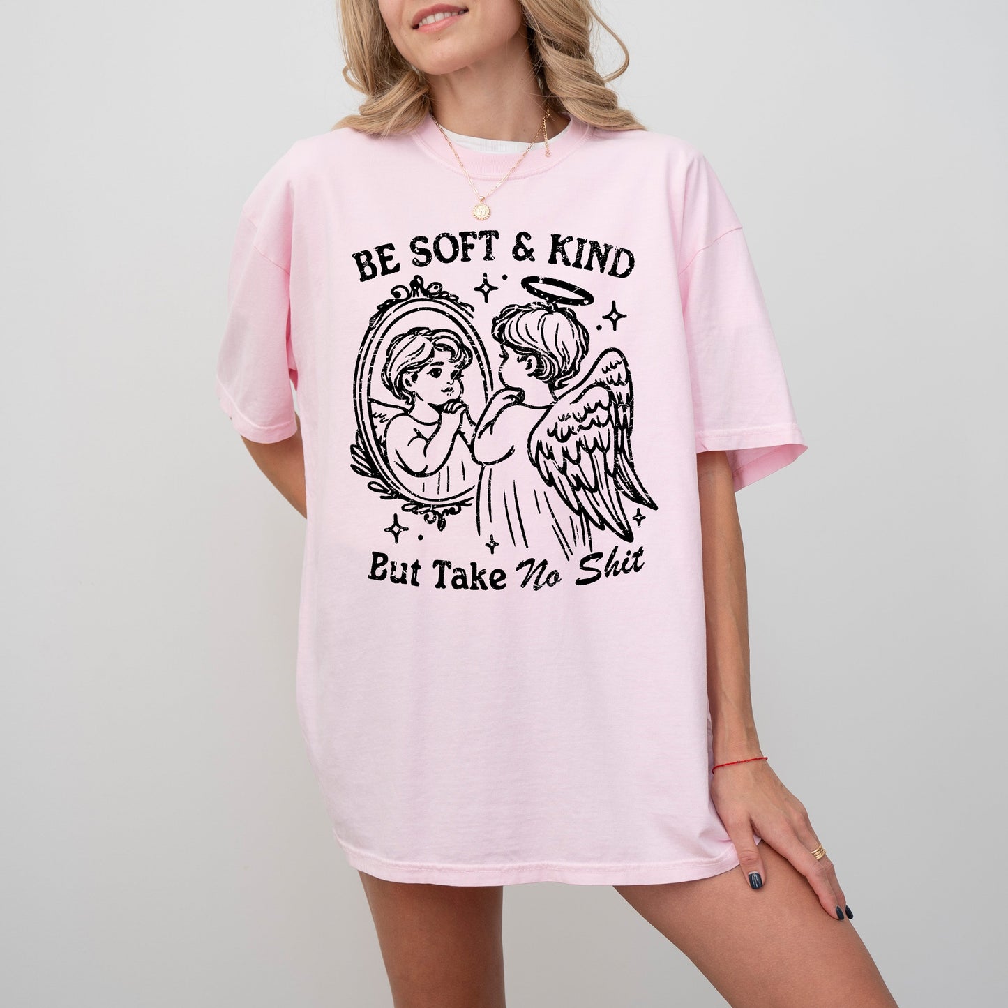 Take No Shit, Angel, Funny, Aesthetic, Meme, Be Kind, Tshirt Comfort Colors T-Shirt