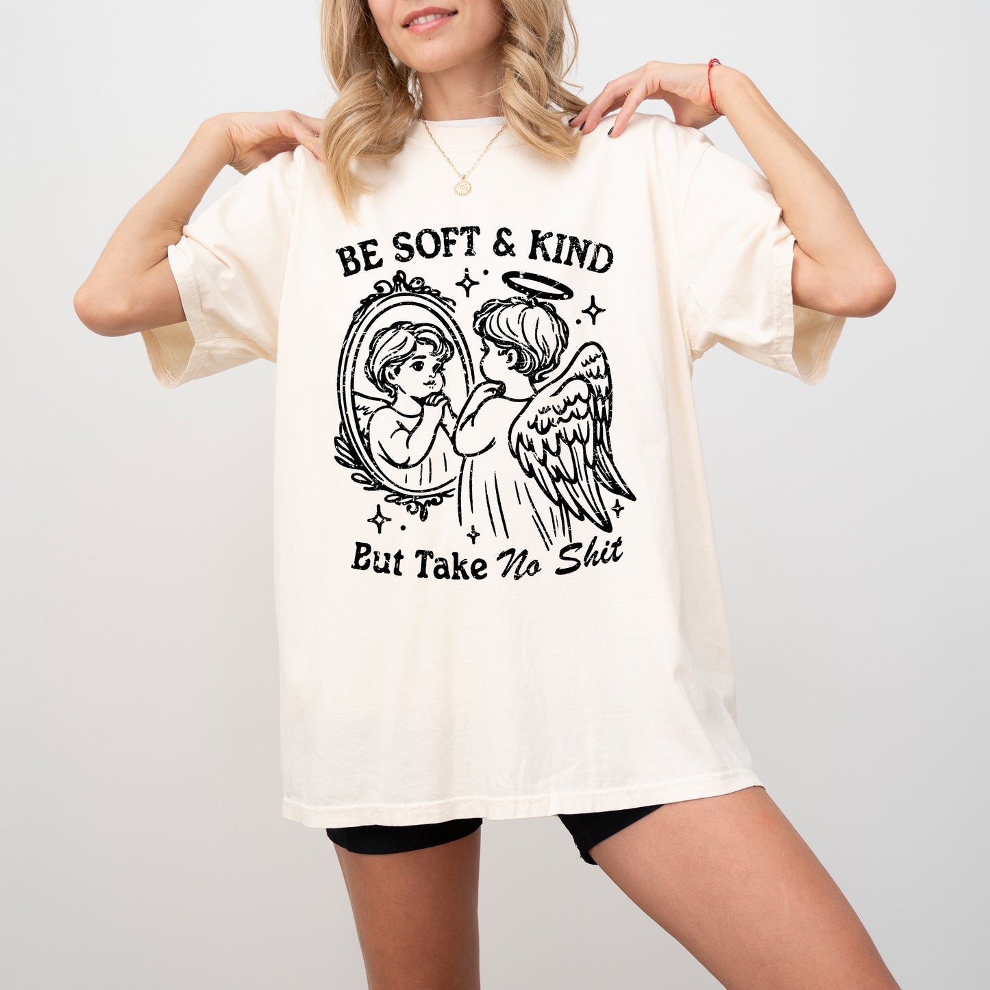 Take No Shit, Angel, Funny, Aesthetic, Meme, Be Kind, Tshirt Comfort Colors T-Shirt