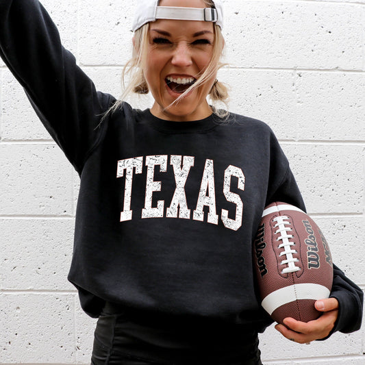 Texas, Football, Sports, Game Day, Big Game, Touchdown, Tailgate Party, University, College, State Sweatshirt