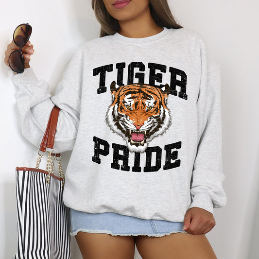 Tiger Pride, Football, Sports, Game Day, Big Game, Touchdown, Tailgate Party Sweatshirt