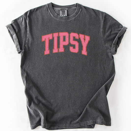 Tipsy, Varsity, Funny, Sarcastic, Summer, Beach, Sunshine , Comfort Colors T-Shirt