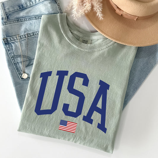 USA Flag, America, Patriotic, Blue, 4th of July Tshirt Comfort Colors T-Shirt