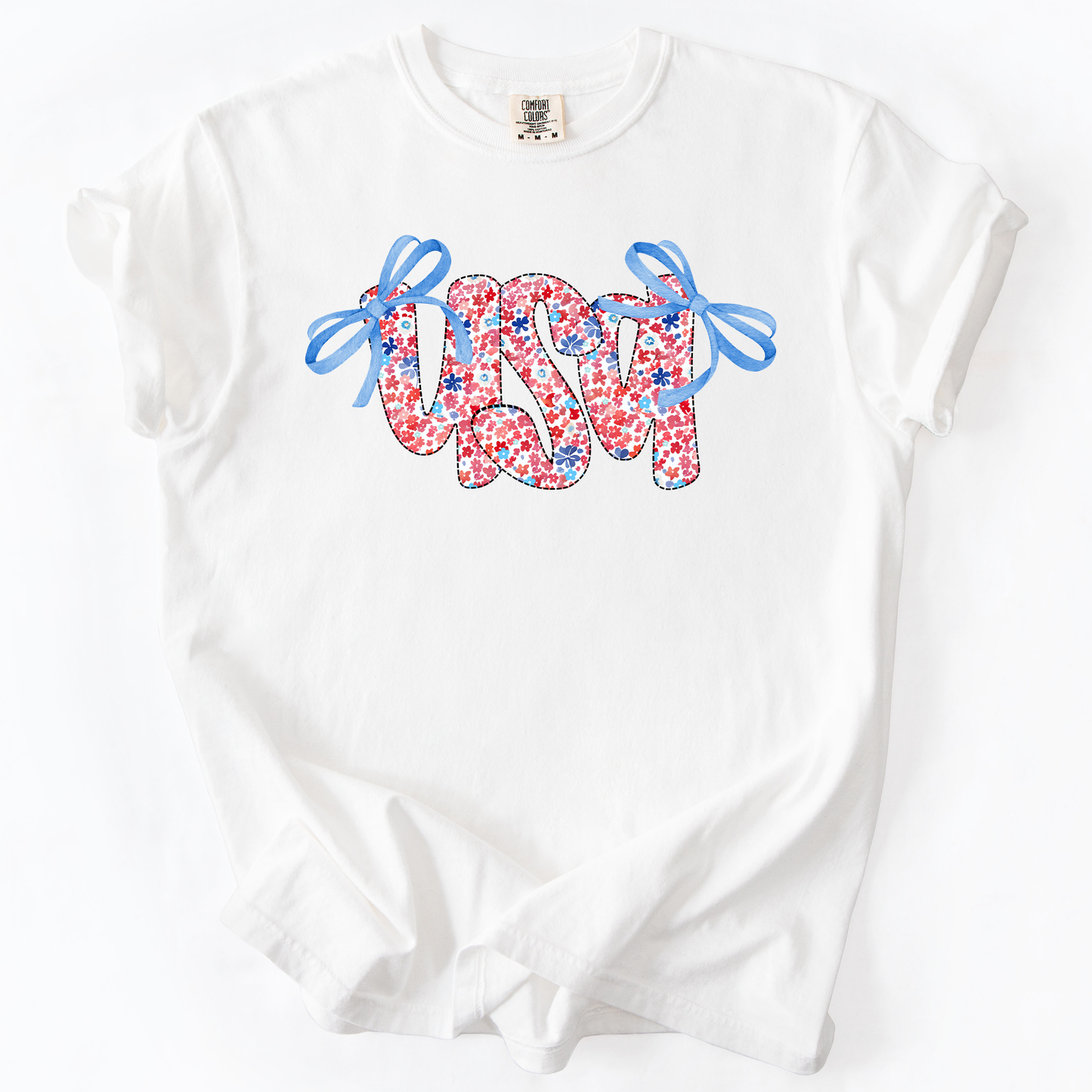 USA Ribbons, Coquette, Fourth of July, America, Patriotic, USA, Comfort Colors T-Shirt