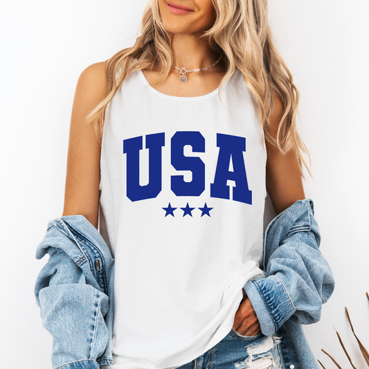 USA Stars, Fourth of July, America, Patriotic, USA Comfort Colors Tank Top