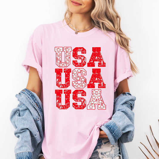 USA, Retro Patriotic, America, Stars, Red, 4th of July Tshirt Comfort Colors T-Shirt