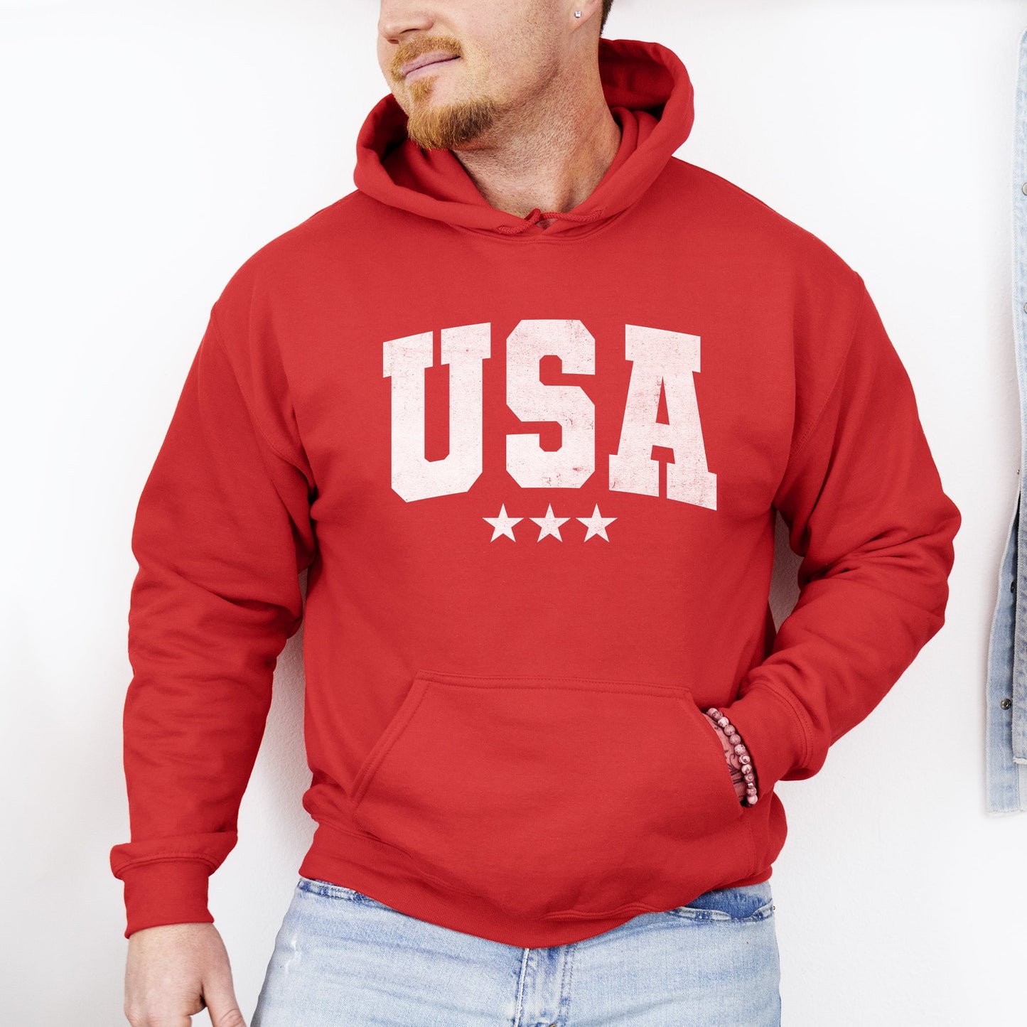 USA, Stars, Retro, Patriotic, America, 4th of July Hoodie, Hooded Sweatshirt