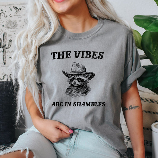 Vibes Are In Shambles, Raccoon, Meme, Aesthetic, Funny, Comfort Colors Tshirt