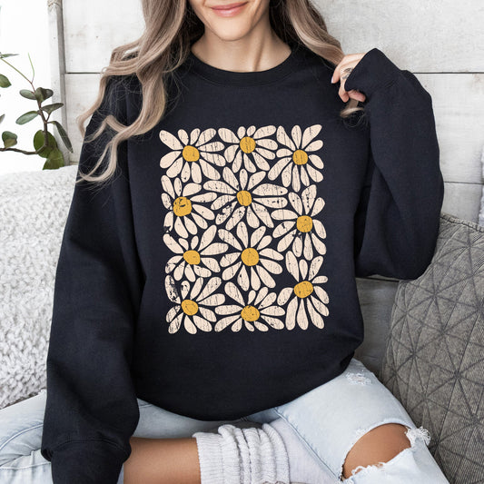Vintage Daisies, Floral Design, Flowers Sweatshirt