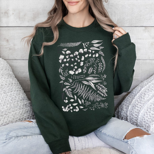 Vintage Fern Illustration, Botanical, Nature Sweatshirt